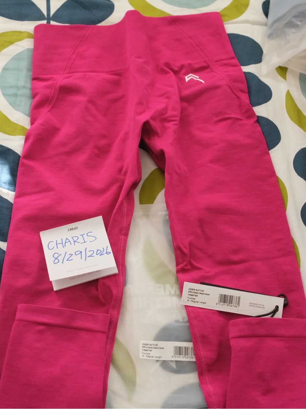 ONER Active Fuchsia Effortless Leggings NWT M